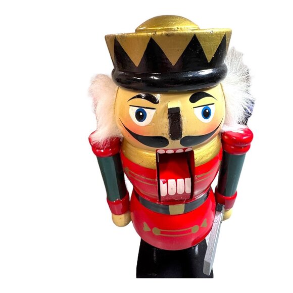 Vintage Wooden Nutcracker Toy Soldier Decor By Kingsbridge International 8" - Picture 5 of 9